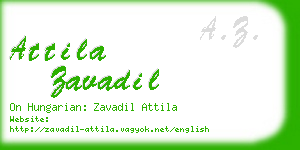 attila zavadil business card